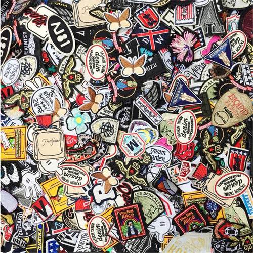 50PCs Mixed Iron On and Sew-On Patches For Clothing Embroide