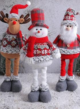 Christmas retractable elk doll home decor圣诞节桌面摆件