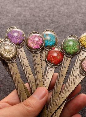 1 Pcs Creative Retro Bronze Round Bookmark 10cm Ruler Vintag