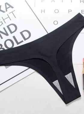女士冰丝无痕一片式内裤低腰丁字printing G-string tbacks thong