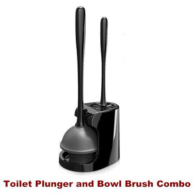 Toilet Plunger and Bowl Brush Combo for Bathroom Cleaning