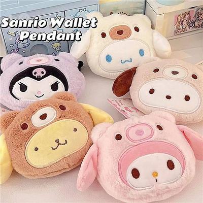 Sanrio Kuromi Plush Keychain Wallet Melody Cinnamoroll Plush