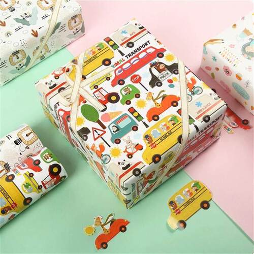 汽车包装纸kids birthday gift wrapping paper礼物包装纸男童