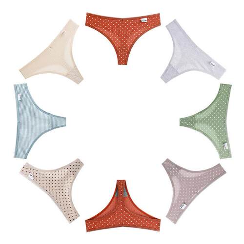 Women Cotton Thongs Underwear Ladies No Show Bikini Panties