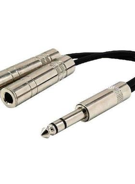 6.35mm Jack Stereo Splitter Cable Male to 2X Plug 1/4 inch