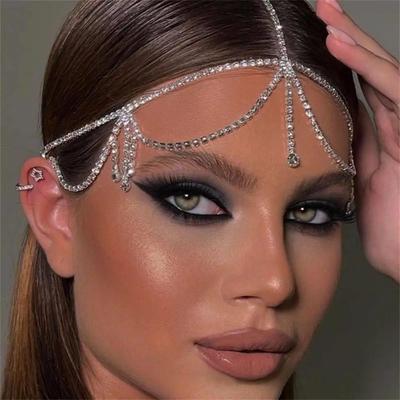 Simple Rhinestone Hair Chain Band Accessories for Women Part