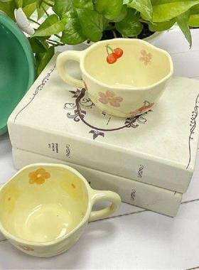 Irregular Flower Mugs Elegant Hand Pinched Cup Delicate