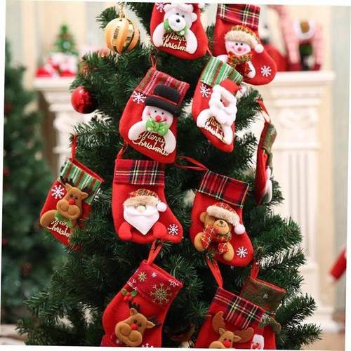 Christmas decoration tree stocking gift bag Candy bag圣诞袜