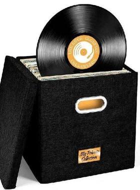 12-Inch Vinyl Record Storage Boxes with Lids and Handles,