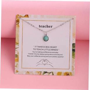 Card Vintage Necklace Pendant female项炼 Turquoise