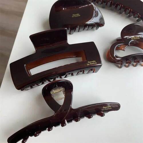 Muweordy Brown Hair Clips Acetate Hair Claw Clip Chocolate-c