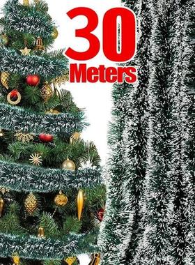 Christmas Tinsel Ribbons Green Cane Ribbon Garland Xmas Tree