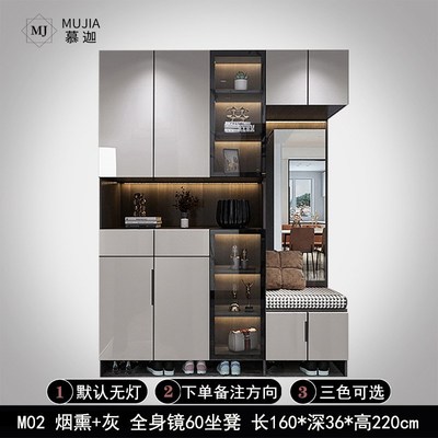 现货速发进门鞋柜家用门口简约一体靠墙入户轻奢玄关衣帽柜门厅柜