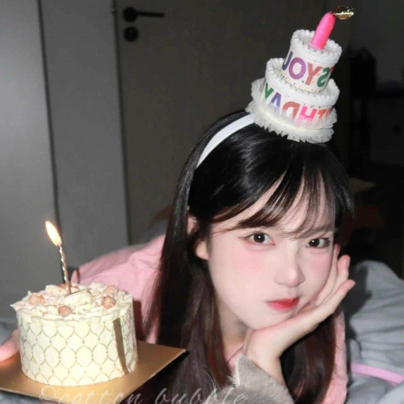 ins生日蛋糕发箍可爱头箍生日派对聚会装饰拍照帽子氛围感发饰女