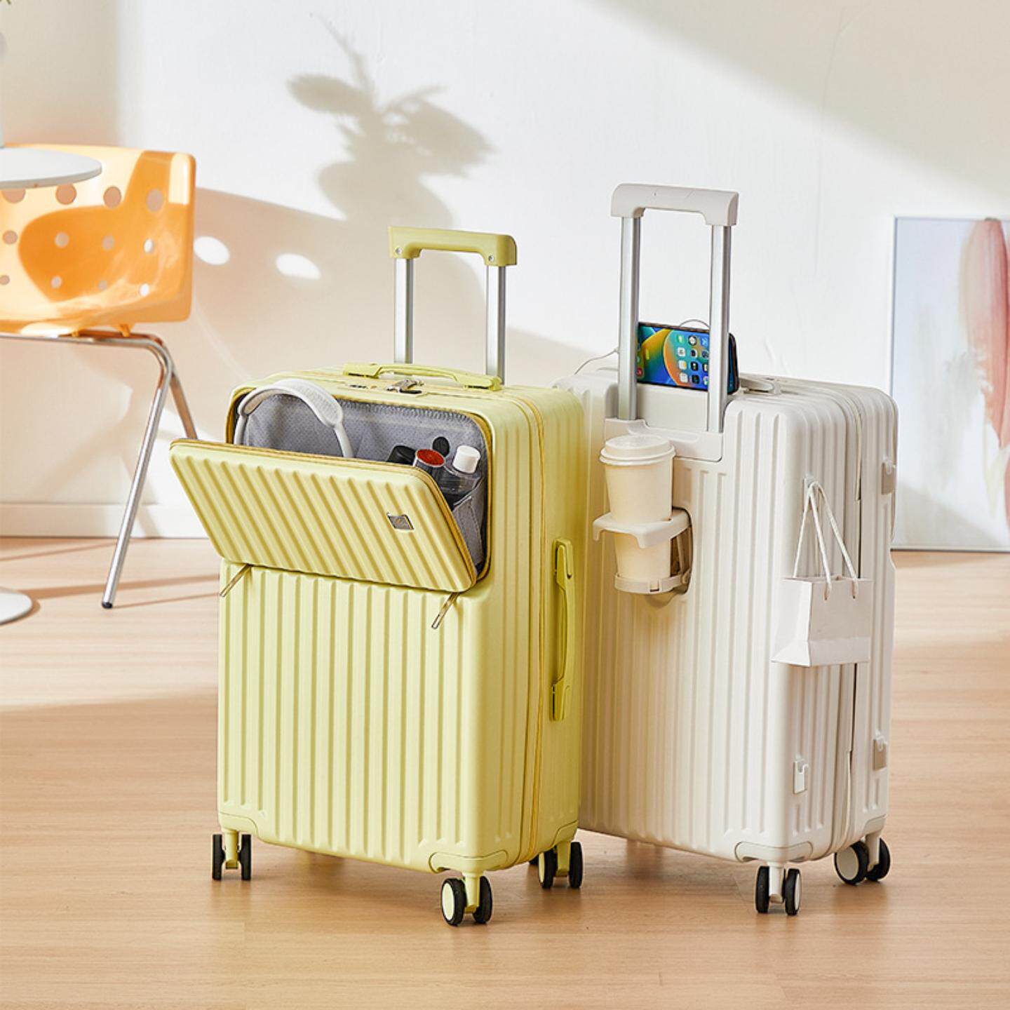 24寸前开盖皮箱女大容量旅行箱男拉杆箱学生密码箱20寸登机行李箱