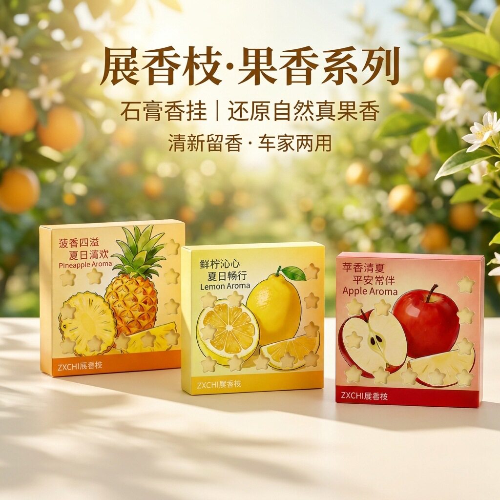 车载香砖隐藏式持久香膏除异味清新卫生间汽车卧室固体香膏菠萝