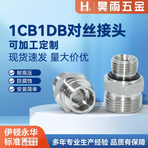 304不锈钢1CB/1DB对丝变径高压油管卡套双头外丝H型直通液压接头