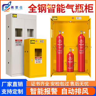 实验室智能全钢气瓶柜带报警钢瓶柜乙炔氢气气体安全柜防爆气瓶柜