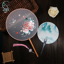 古风扇子刺绣团扇牡丹花鸟绣花扇舞蹈专用扇汉服旗袍拍摄摄影圆扇