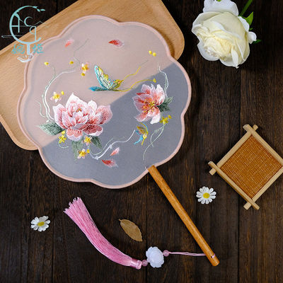 婉姬古风双面绣儿童汉服团扇