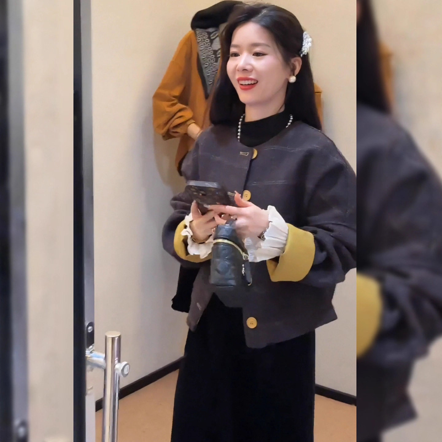 小个子韩系复古格子短款外套2025秋冬新款早秋夹克小香风上衣女装