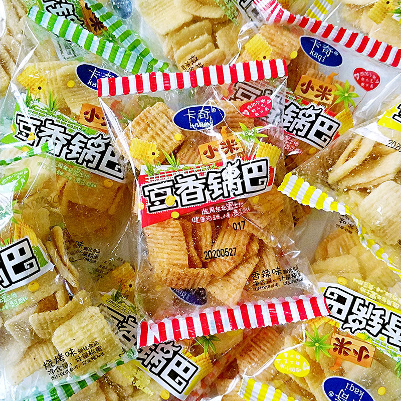 卡奇粗粮小米豆香锅巴休闲零食品粗粮酥脆香甜烧烤香辣味便携带