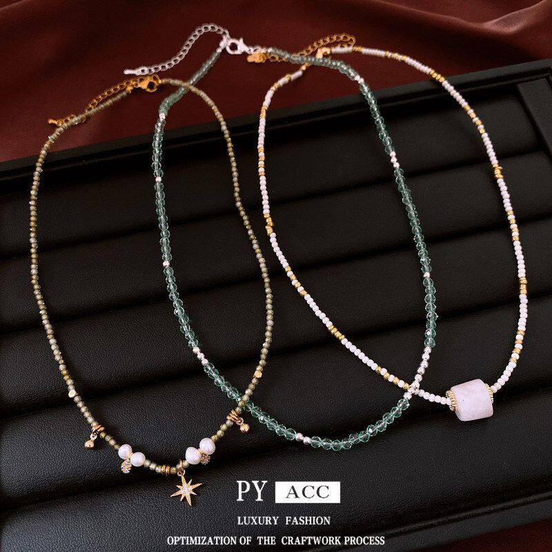 锆石方糖叠跨境女轻奢锁骨项链