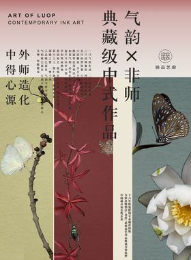 极速新中式花卉装饰画o软装入户玄关客厅过道多联红色黄蓝色带灯