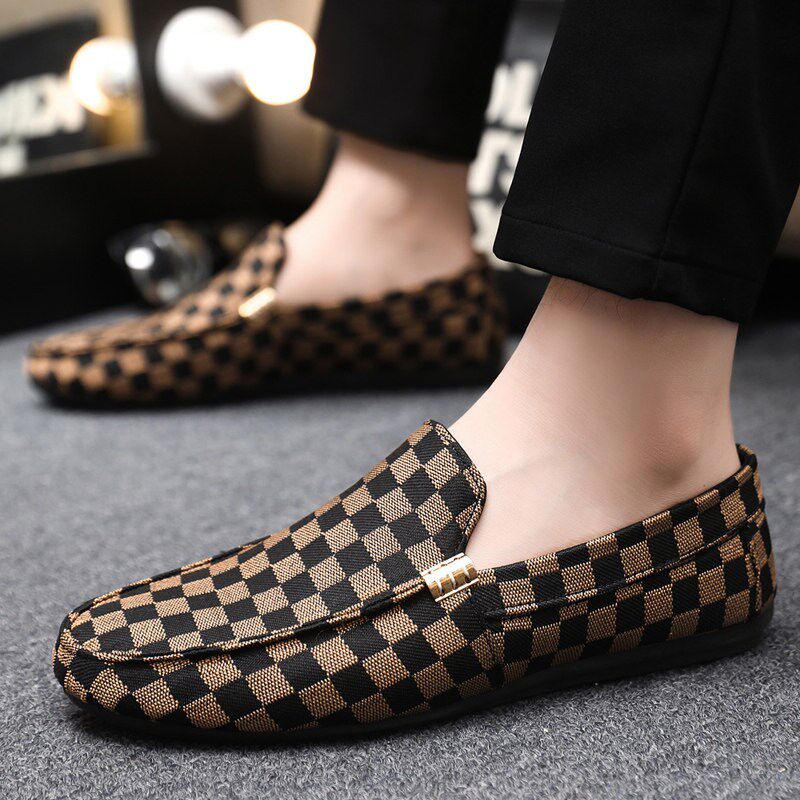 新品秋季透气豆豆鞋男款精神小伙休闲套脚懒人Q一脚蹬工作老北京