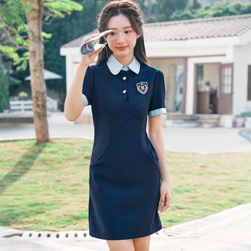 新品高端幼师园服夏装幼儿园早教中心老师工作服T教师职业装短袖