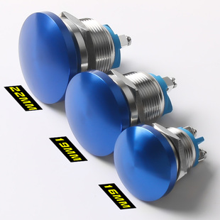 极速16mm19mm22mm金属按钮开关自复位蘑M菇头螺丝脚不锈钢点动按