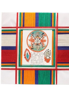 极速尼泊尔工艺j制作愤怒莲师铁蝎图五色线包装藏金文极殊胜莲花