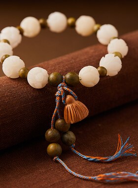 新品新品推荐财神莲花菩提根手串女款盘玩白玉R菩提子佛珠平安有