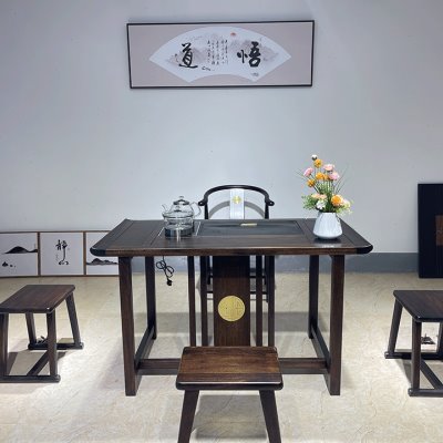 极速非洲刚果f花梨木实木茶桌椅组合家用功夫泡茶办公室阳台新中