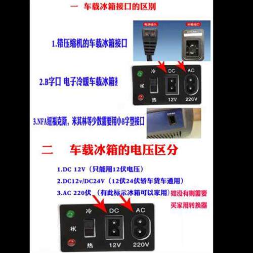 极速车载冰箱电源线汽车/货车冷暖箱插头12/24v22U0V点烟器连接线