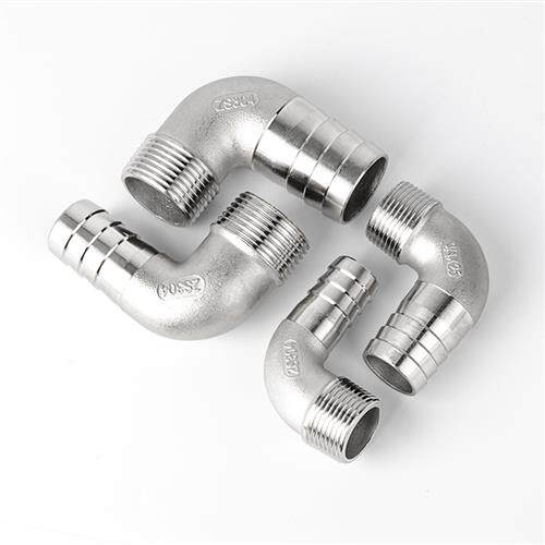 极速304不锈钢外丝弯头宝塔接y头4分6分软水管竹节直插90度内丝宝