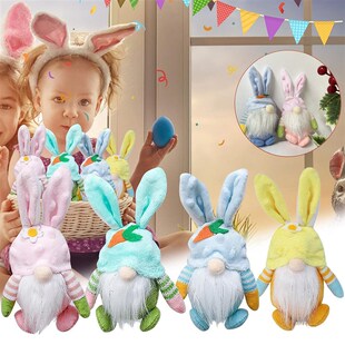 新品2023 New Easter Faceless GnBome Rabbit Doll Handmade Reu