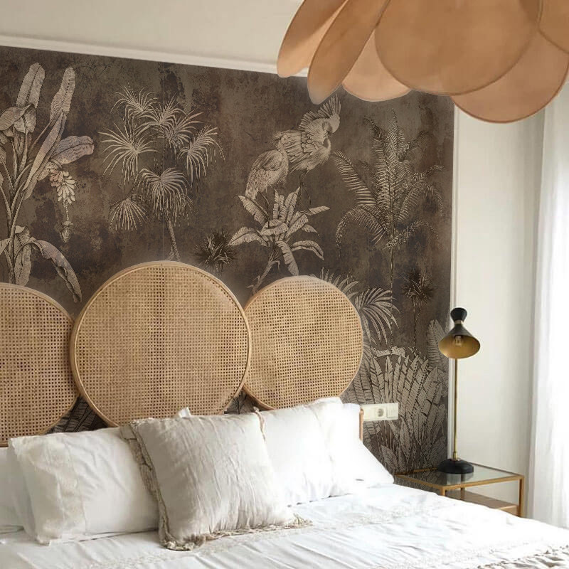 极速《丛林e之舞》复古轻奢热带仙鹤豹子墙贴客厅壁纸屏风贴纸自,家装主材,自贴墙纸/自粘墙纸,淘宝优惠券,粉丝福利购,淘宝优惠卷