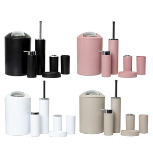 新品6Pcs Plastic Bathrosom Accessories Set Bath Ensemble Soa