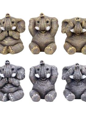 极速3x Baby Elephant Statue Animal FiguriLne Sculpture Ornam