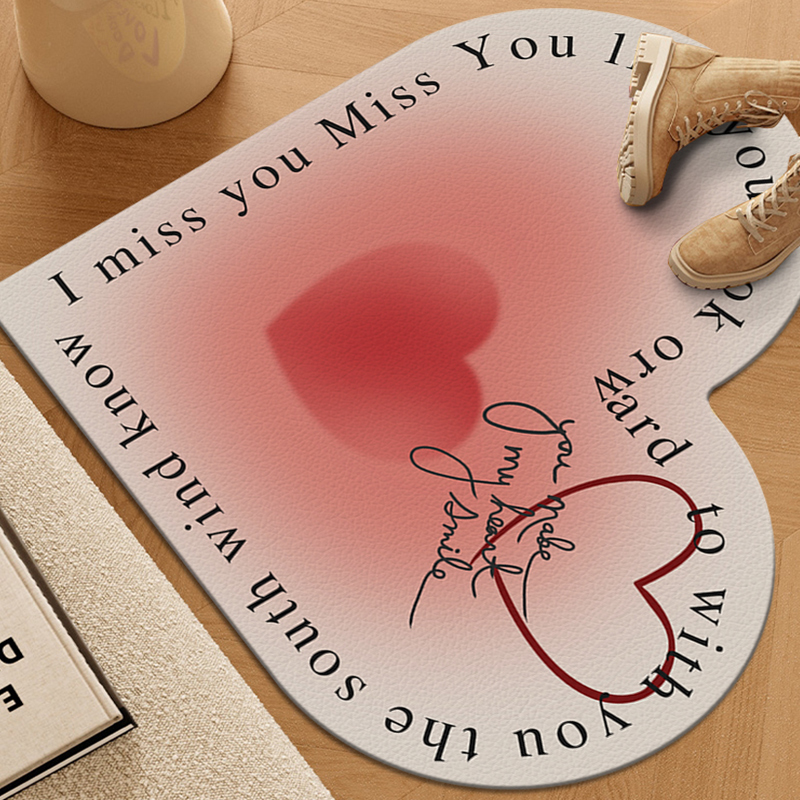 极速心形门口地垫入户门垫门口y进门地毯结婚红色脚垫子婚房布置