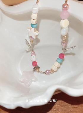 极速多巴胺五角星压克力项链小z众可爱设计感锁骨链甜美少女心时