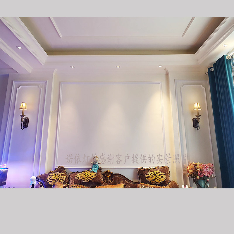 极速美式客厅复古卧室p楼梯走廊过道免接线无线充电感应单头铁艺