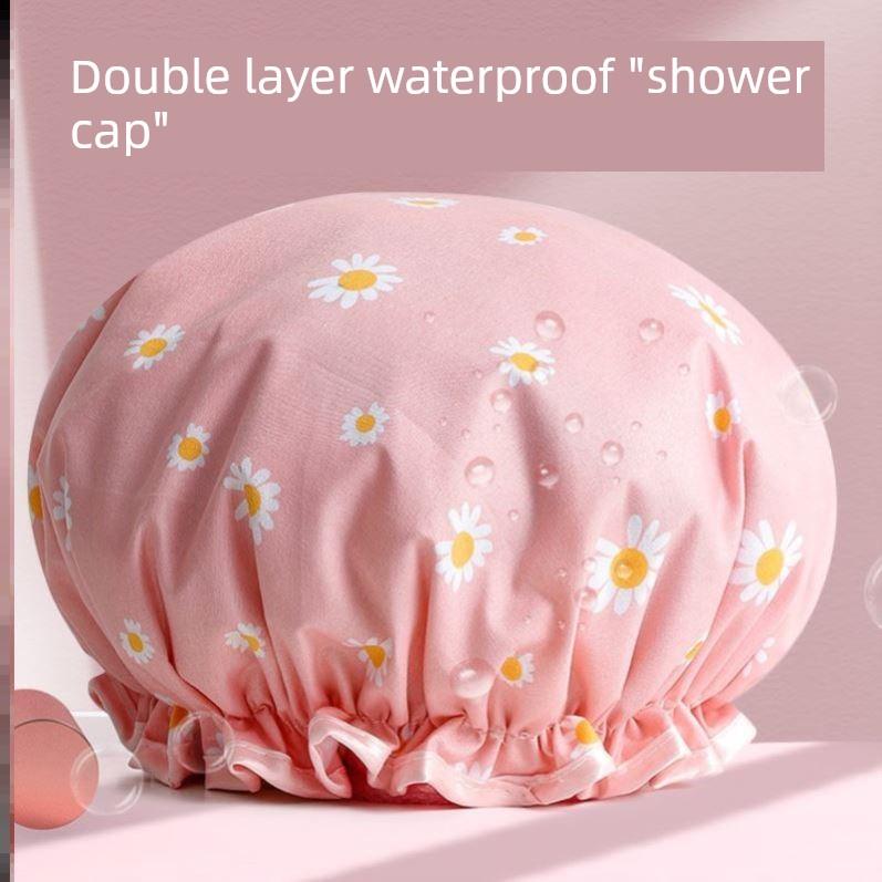 Shower cap for women's double thick waterproof shower浴