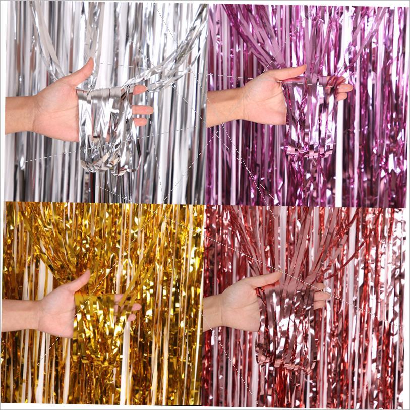 Christmas party rain curtain background wall decoration frin