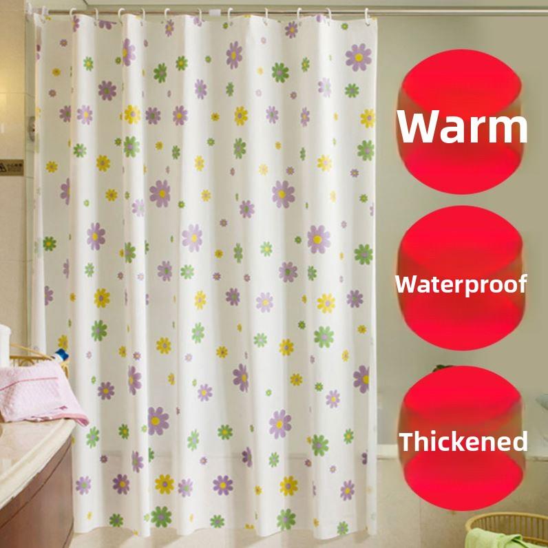 shower curtain bathroom blue waterproof thickened shade