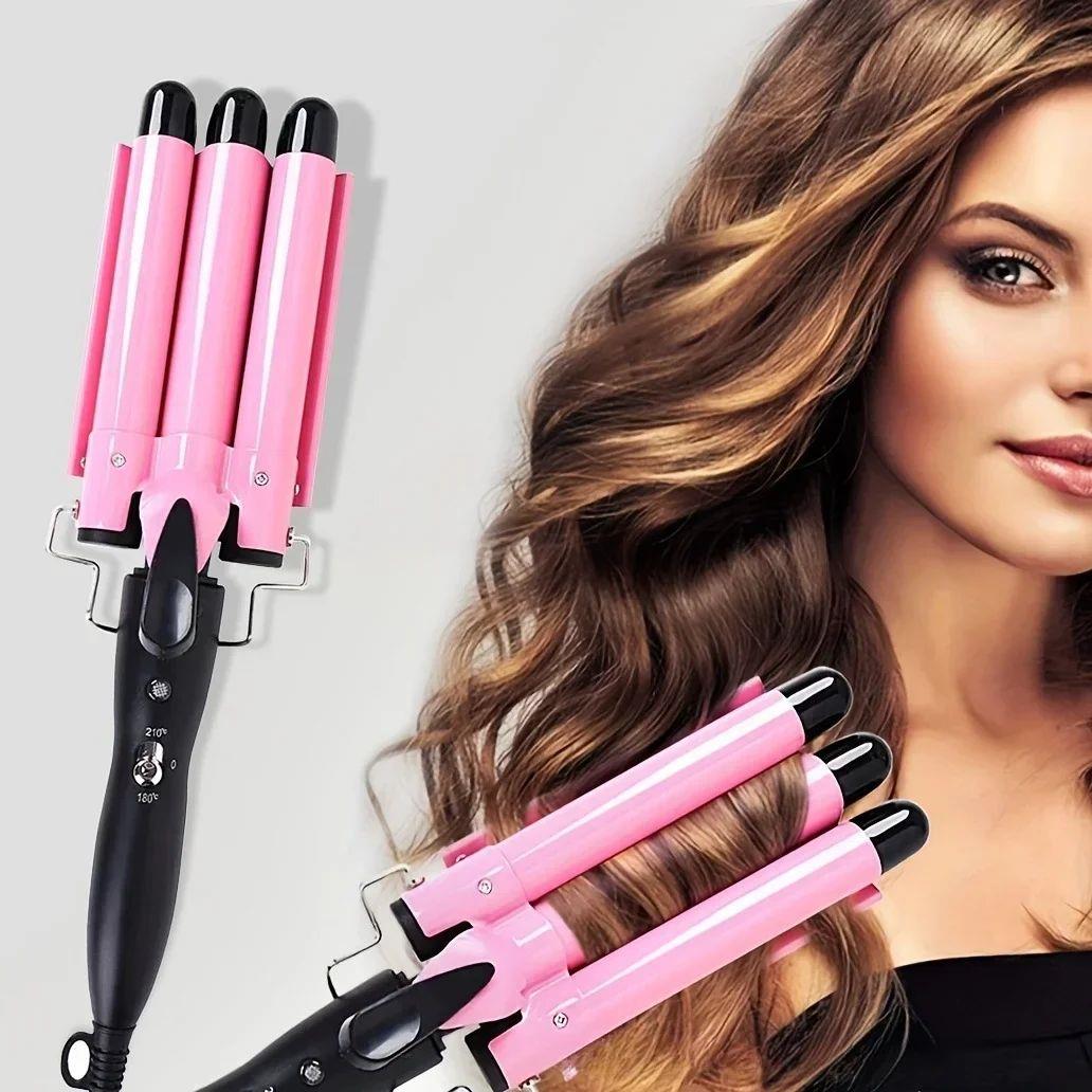Professional Hair Curling Iron Ceramic Triple Barrel Hair-Cu