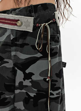 oinimi 薄绿色 星星撞色荷叶钮扣装饰腰封 叠穿搭配腰带