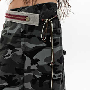 饰腰封 星星撞色荷叶钮扣装 叠穿搭配腰带 薄绿色 oinimi