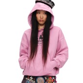 廓形感加绒连帽衫 oinimi 玩球小狗玫粉色印花卫衣